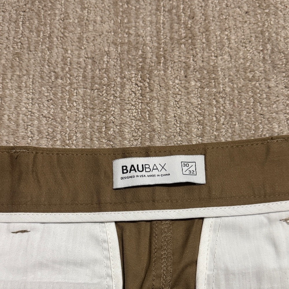 Baubax Mens 30x32 Slim Brown Bamboo Cotton Chino Pants Trousers Casual - Picture 5 of 10